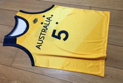 Patty Mills 5 Australian Basketball Jersey Printed Yellow